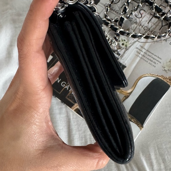 Chanel Black Floral Embossed Shoulder Bag - Picture 10 of 12